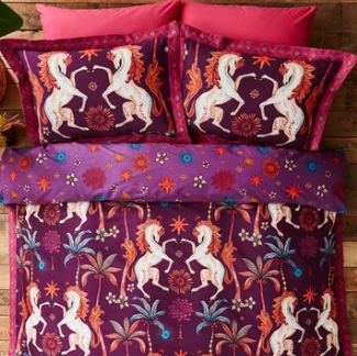 hypnotic horses funky cotton duvet cover