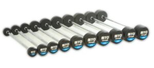 MYO Strength Rubber Barbell with PU End Cap - 10kg – 50kg Straight (10 Bar Set)